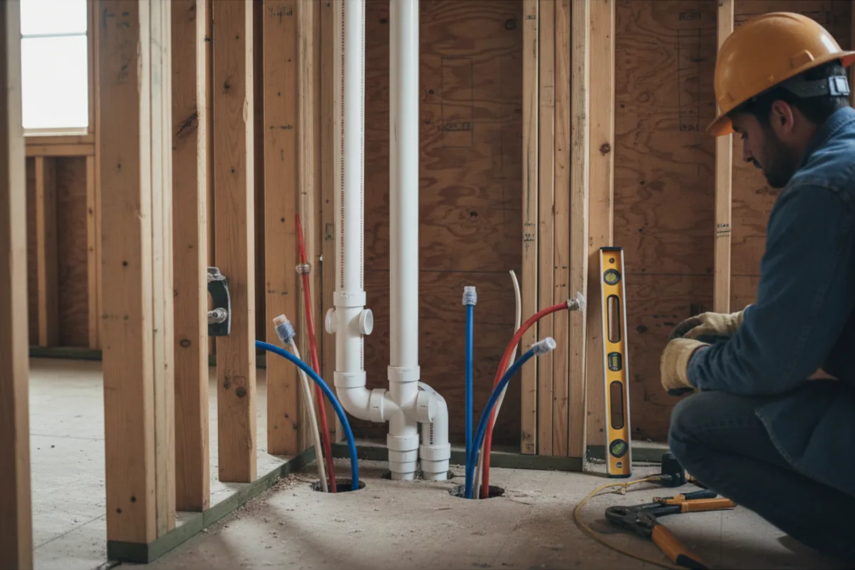 Drain and supply rough-in during Toilet Repair and Installation in Rhome